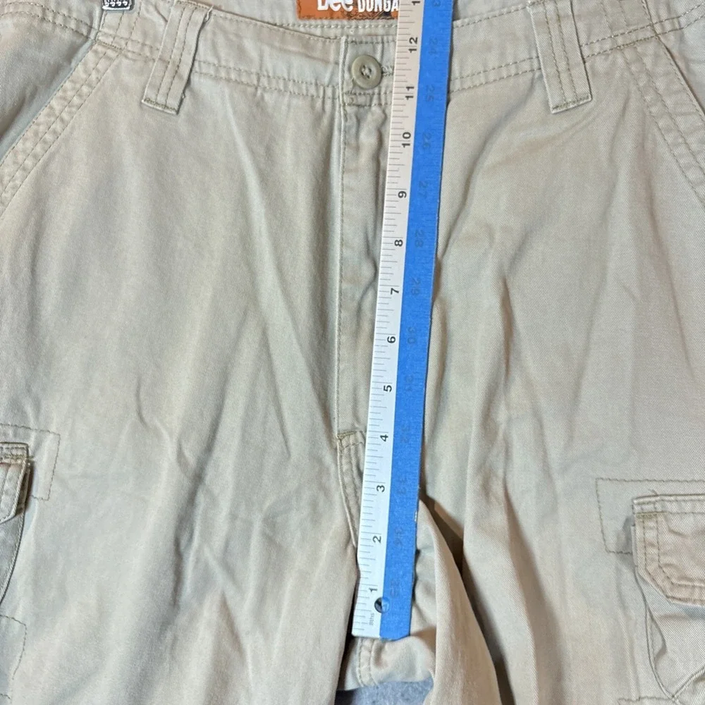 Lee Dungarees Mens Khaki Tan Ripstop Cotton Cargo Shorts Size 33